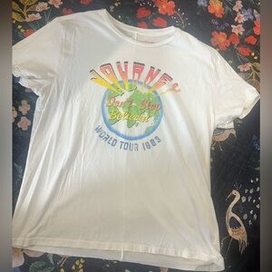 Lucky Brand White Graphic 'Journey Don't Stop Believin' Tee